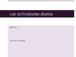 PPT-Las actividades diarias Español III