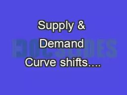 Supply & Demand Curve shifts....