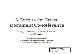 A Corpus for Cross-Document Co-Reference