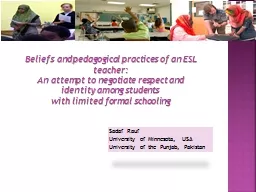 PPT-Beliefs and pedagogical practices of an ESL teacher: