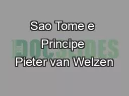 Sao Tome e Principe Pieter van Welzen