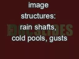 image structures: rain shafts, cold pools, gusts