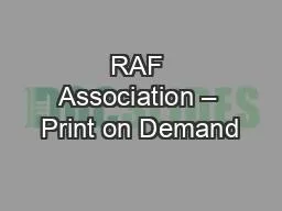 RAF Association – Print on Demand