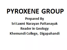 PPT-PYROXENE GROUP Prepared By