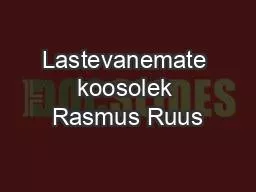 Lastevanemate koosolek Rasmus Ruus