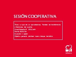 SESIÓN  COOPERATIVA Título