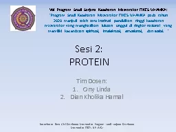 PPT-Sesi 2: PROTEIN Tim Dosen