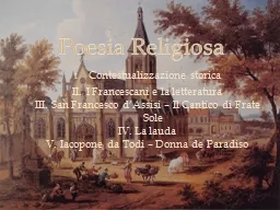 PPT-Poesia Religiosa Contestualizzazione storica