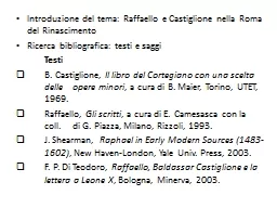 Introduzione del tema: Raffaello e Castiglione nella Roma del Rinascimento