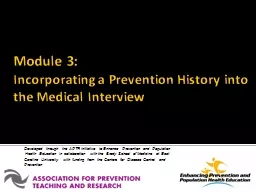 Module 3: Incorporating a Prevention History into the Medical Interview