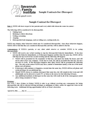 Sample Contracts for Disrespect Family Savannah www