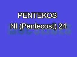 PENTEKOS NI (Pentecost) 24