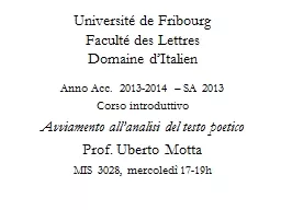 Université de Fribourg Faculté des Lettres