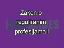 Zakon o reguliranim profesijama i