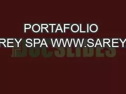 PORTAFOLIO SAREY SPA WWW.SAREY.CL