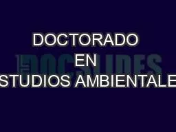 PPT-DOCTORADO EN ESTUDIOS AMBIENTALES