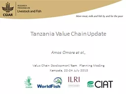 Tanzania Value Chain Update