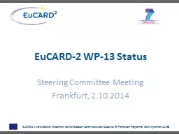 EuCARD-2 WP-13 Status Steering Committee Meeting