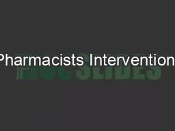 Pharmacists Intervention,