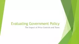 Evaluating Government Policy