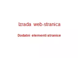 Izrada web-stranica Dodatni elementi stranice