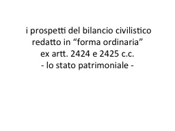 i prospetti del bilancio civilistico