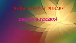 TESINA   INTERDISCIPLINARE