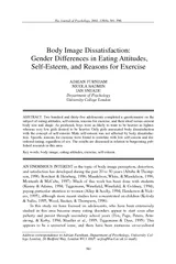 Body Image Dissatisfaction Gender Differences in Eatin
