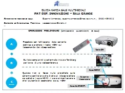 OPERAZIONI PRELIMINARI (attivazione allestimenti di sala)