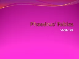 PPT-Phaedrus’ Fables Vocab