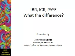 IBR, ICR, PAYE  What the difference?