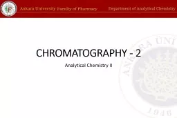 CHROMATOGRAPHY - 2 Analytical