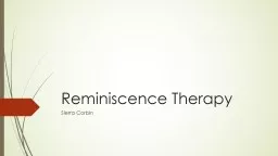 Reminiscence Therapy Sierra Corbin