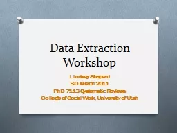 Data Extraction Workshop