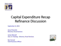 Capital Expenditure Recap