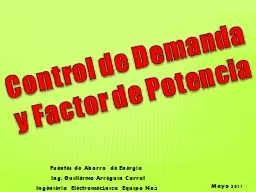 Control de Demanda y Factor de Potencia