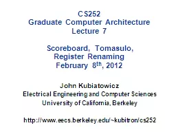 PPT-CS252 Graduate Computer Architecture