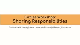 Circles  Workshop: Sharing
