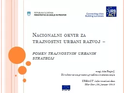 Nacionalni okvir za trajnostni urbani