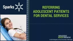 Referring adolescent patients for dental services