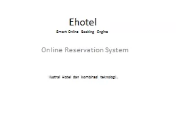 Ehotel 	 Online Reservation System