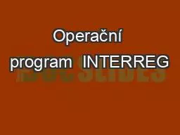 Operační program  INTERREG