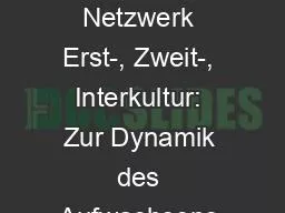 Titel  des Projekts: Netzwerk Erst-, Zweit-, Interkultur: Zur Dynamik des Aufwachsens in und zwisch