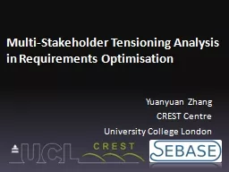 PPT-Multi-Stakeholder Tensioning Analysis in Requirements Optimisation