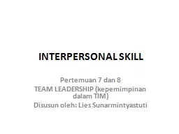 PPT-INTERPERSONAL SKILL Pertemuan