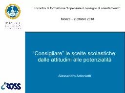 1 Incontro di formazione “Ripensare il consiglio di orientamento”