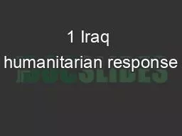 1 Iraq humanitarian response