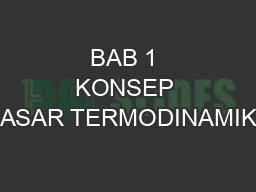 BAB 1 KONSEP DASAR TERMODINAMIKA