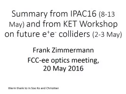 Summary  from  IPAC16  (8-13 May)