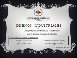 Diseños industriales Licenciatura en Negocios Internacionales